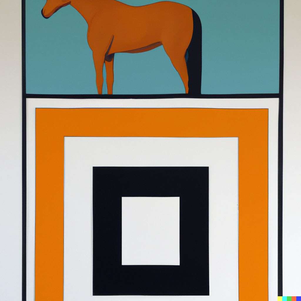 a horse, painting by Sol LeWitt
